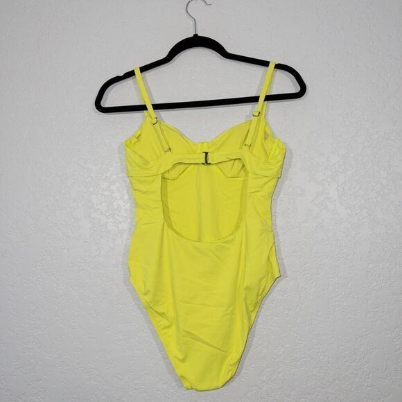 NWT Andie Neon Lemon Yellow The Bermuda One Piece Swimsuit Size Medium - Picture 5 of 8